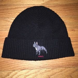 Polo French Bulldog Black Beanie